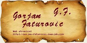 Gorjan Faturović vizit kartica